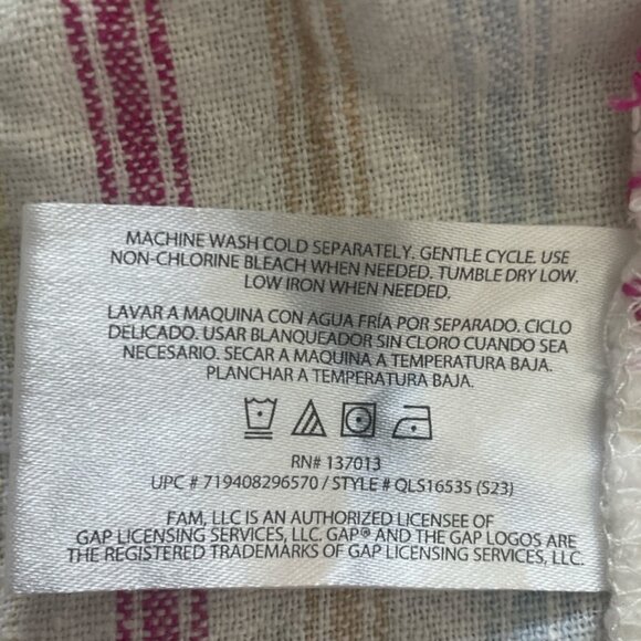 Gap Womens XXL Linen Blend Striped Shorts W/ Side & Back Pockets Elastic Waistba - Picture 9 of 10